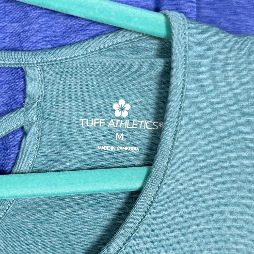 Tuff Athletics Sport Shirts Lot 2xL 1xM Blue Teal Purple Moisture Wicking Yoga - Picture 12 of 16